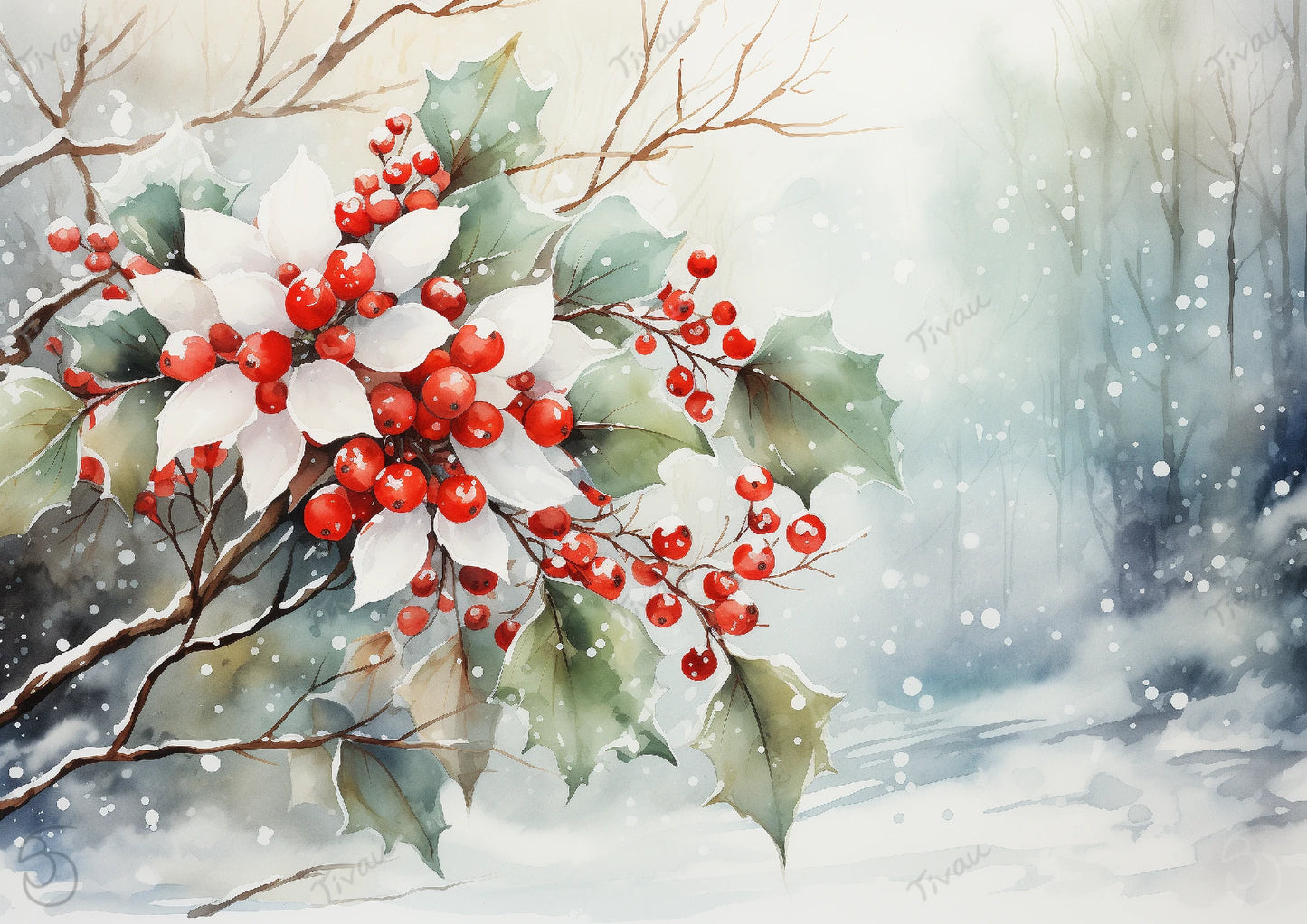 Beerenstrauch Wasserfarben 2