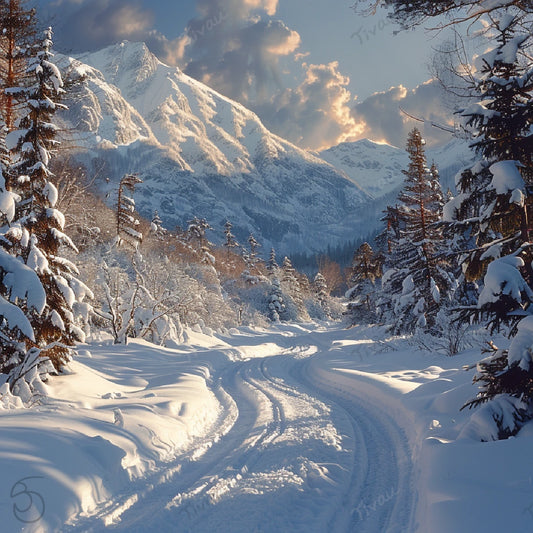 Warmer Winternachmittag Berge