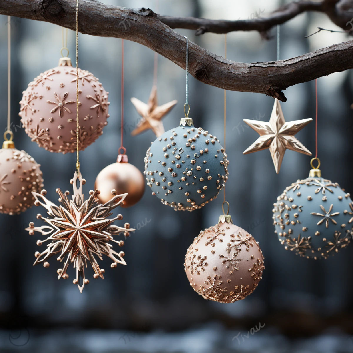 Weihnachtskugeln Pastel